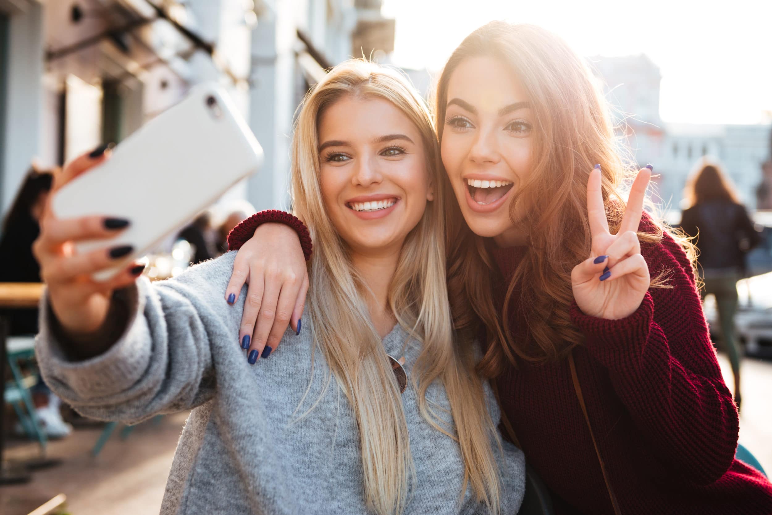 Two young women taking a selfie